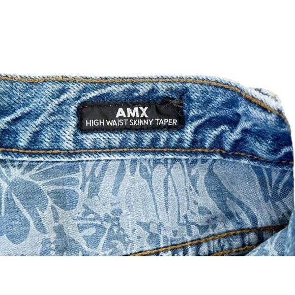 PRPS Women's Sz 29 AMX High Waist Skinny Taper Jeans Reverse Pockets Distressed - Picture 7 of 12